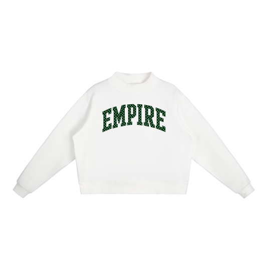 Polka Dot Empire Essential Fleece Mock-Neck Crew Sweatshirt (printed)