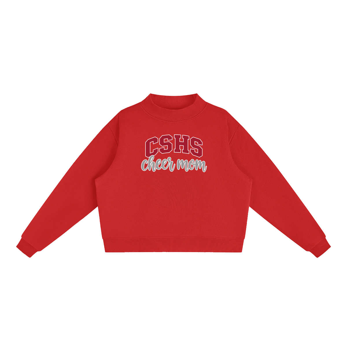 Cheer Mom Chatfield Essential Fleece Mock-Neck Crew Sweatshirt (printed)