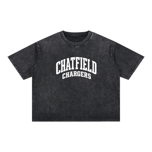 Basic 2 White Chatfield Mineral Wash Boxy Cotton T-Shirt