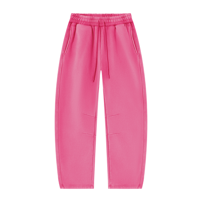 Unisex Vintage Wash Barrel Leg Fleece Sweatpants