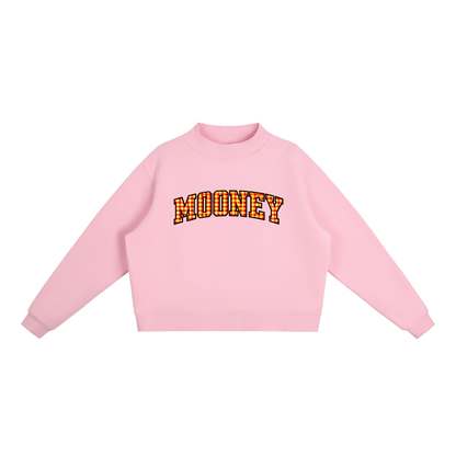 Gingham Cardinal Mooney Essential Fleece Mock-Neck Crew Sweatshirt