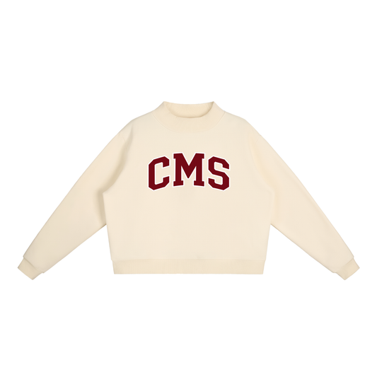 Essential Fleece Mock-Neck Crew Sweatshirt
