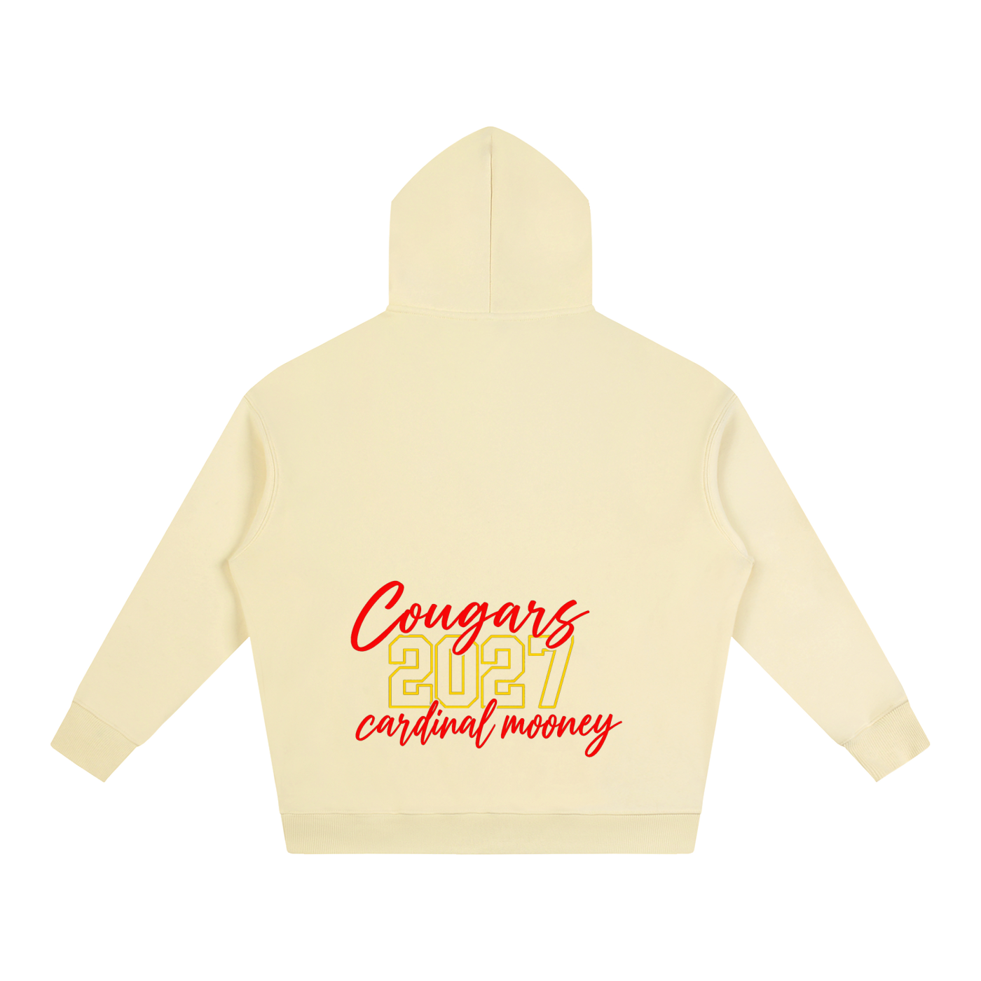 Cursive Front Cardinal Mooney Oversize Fleeced Hoodie
