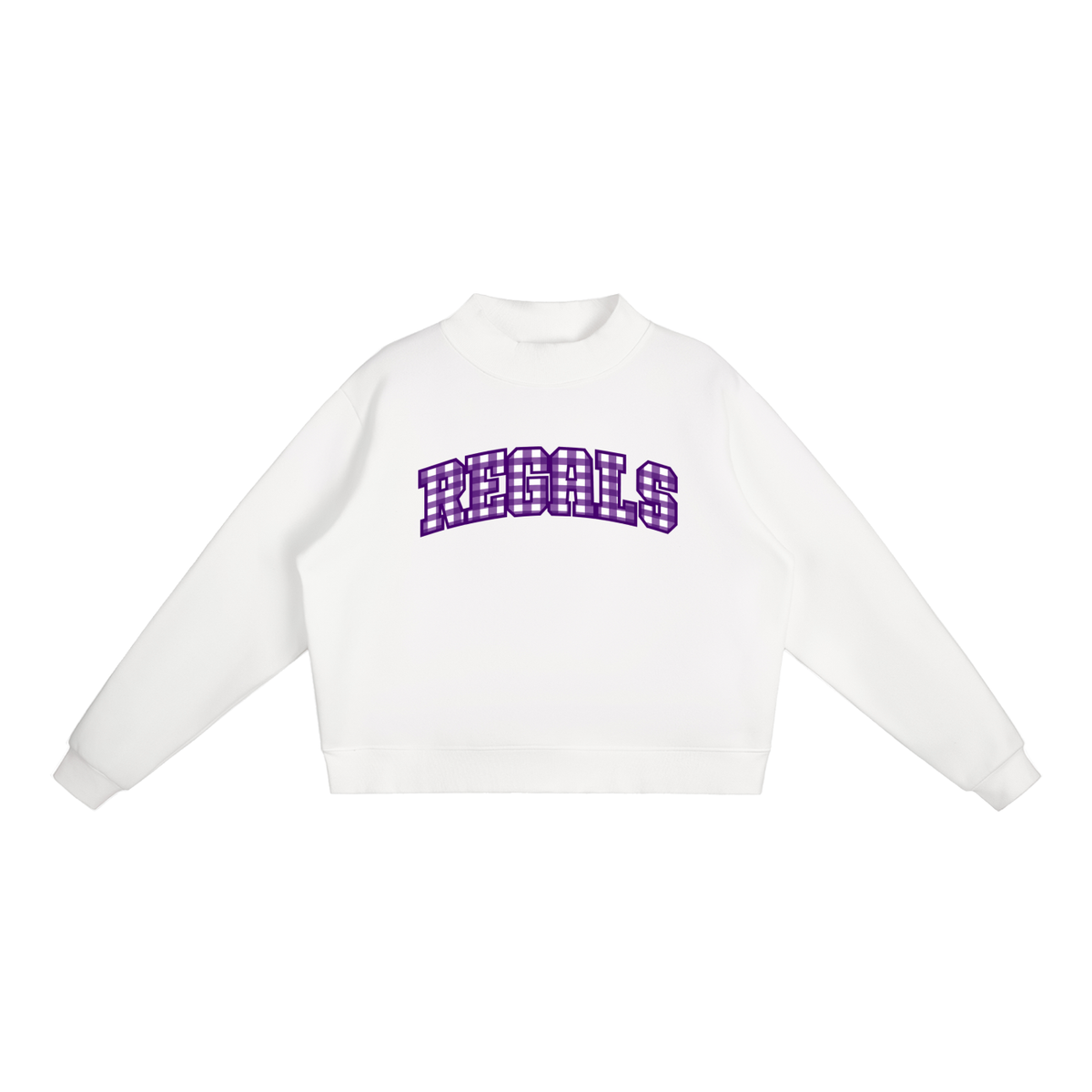 Gingham Cal Lutheran Essential Fleece Mock-Neck Crew Sweatshirt (printed)