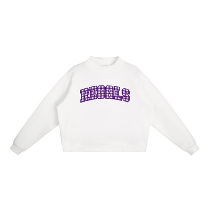 Gingham Cal Lutheran Essential Fleece Mock-Neck Crew Sweatshirt (printed)