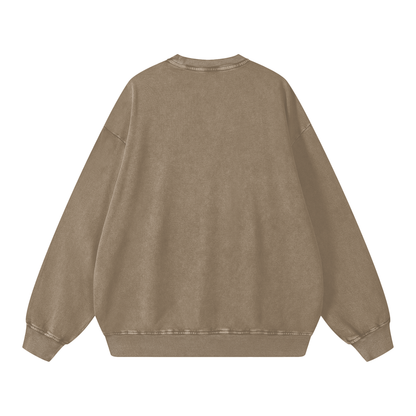 Basic 3 Oakland Middle Snow Washed Oversized Sweatshirt