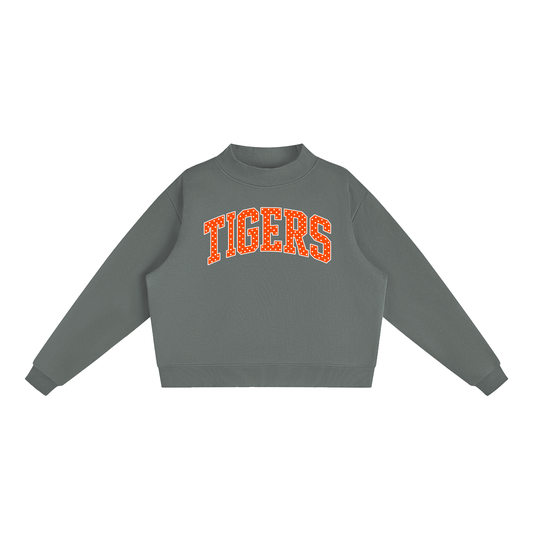 Essential Fleece Mock-Neck Crew Sweatshirt
