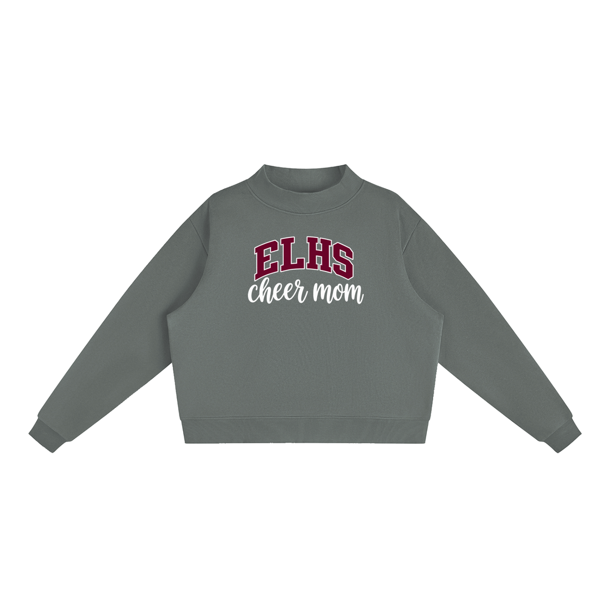 Cheer Mom East Lyme Essential Fleece Mock-Neck Crew Sweatshirt (printed)
