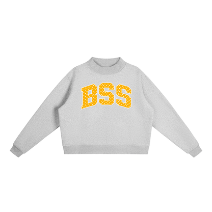 Essential Fleece Mock-Neck Crew Sweatshirt