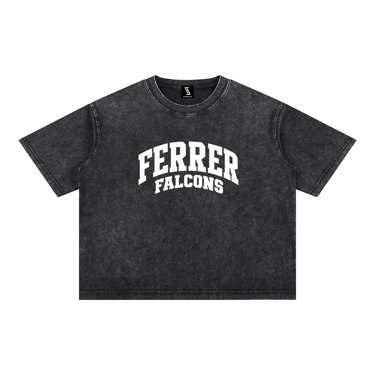 Basic 2 White St Vincent Ferrer Mineral Wash Boxy Cotton T-Shirt