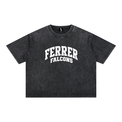 Basic 2 White St Vincent Ferrer Mineral Wash Boxy Cotton T-Shirt