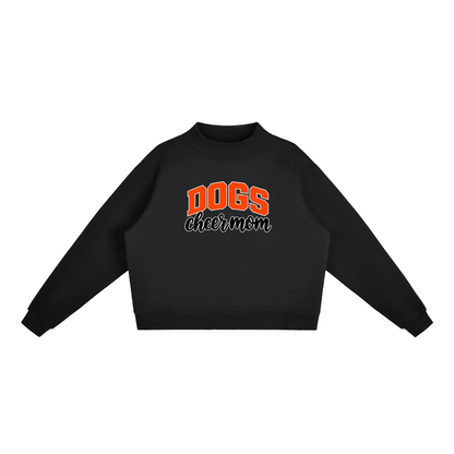 Cheer Mom Green Bulldogs Essential Fleece Mock-Neck Crew Sweatshirt (printed)