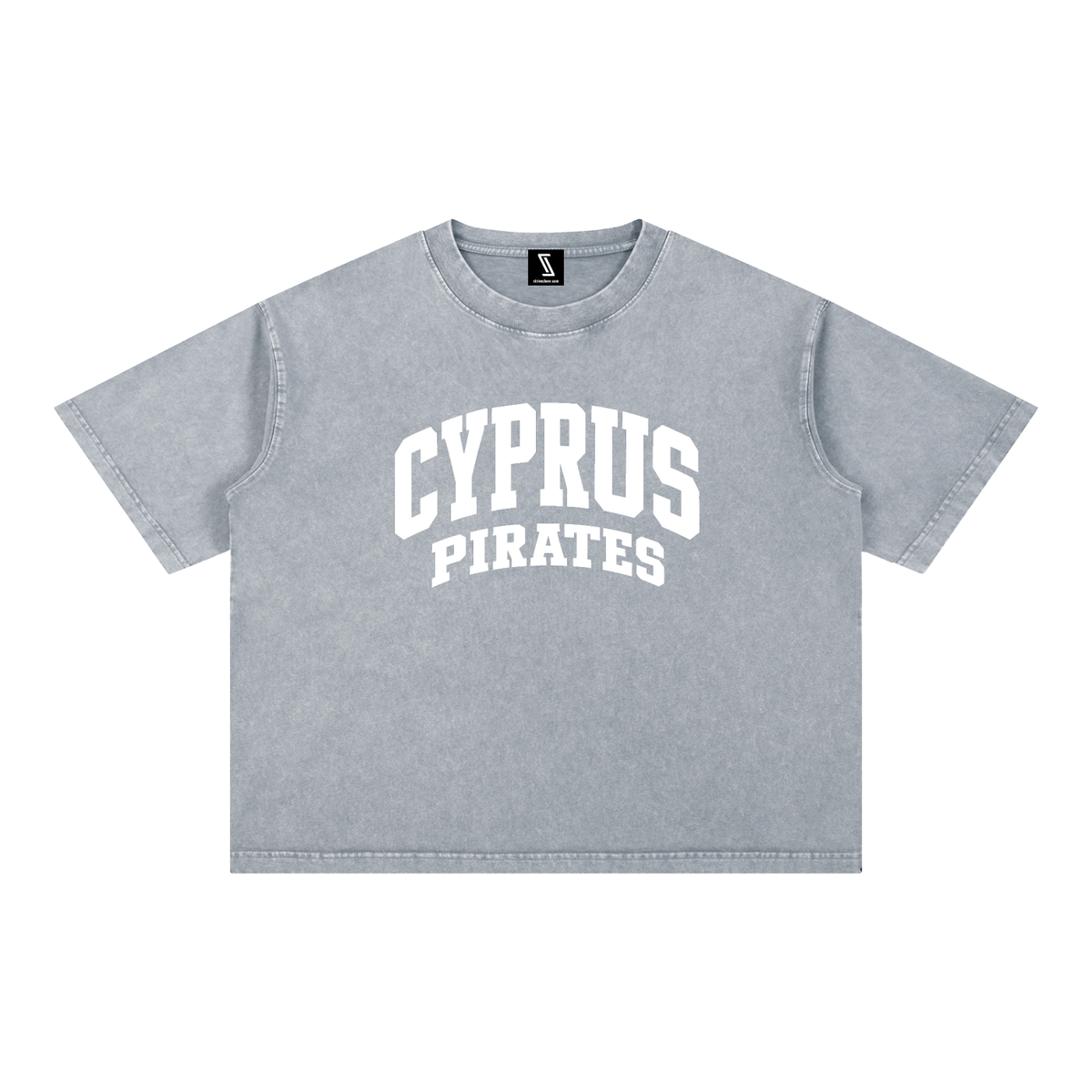 Basic 2 White Cyprus Mineral Wash Boxy Cotton T-Shirt