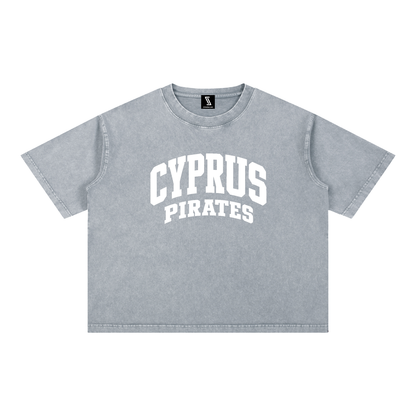 Basic 2 White Cyprus Mineral Wash Boxy Cotton T-Shirt