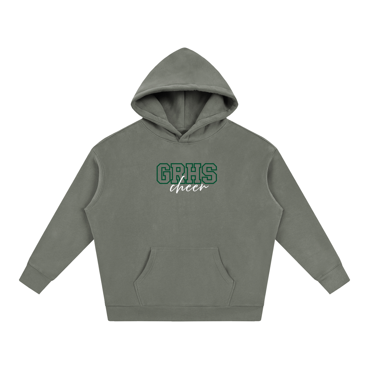 Cursive Front Green River Oversize Fleeced Hoodie