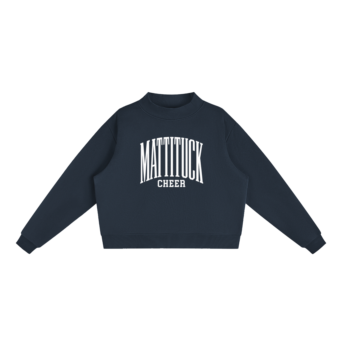 Basic 2 White Mattituck Essential Fleece Mock-Neck Crew Sweatshirt