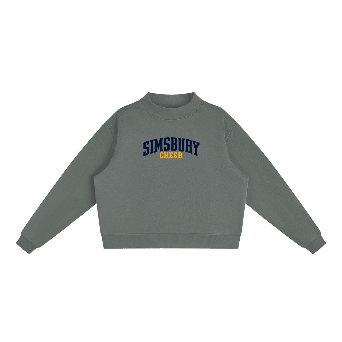 Basic 1 Simsbury Essential Fleece Mock-Neck Crew Sweatshirt (printed)