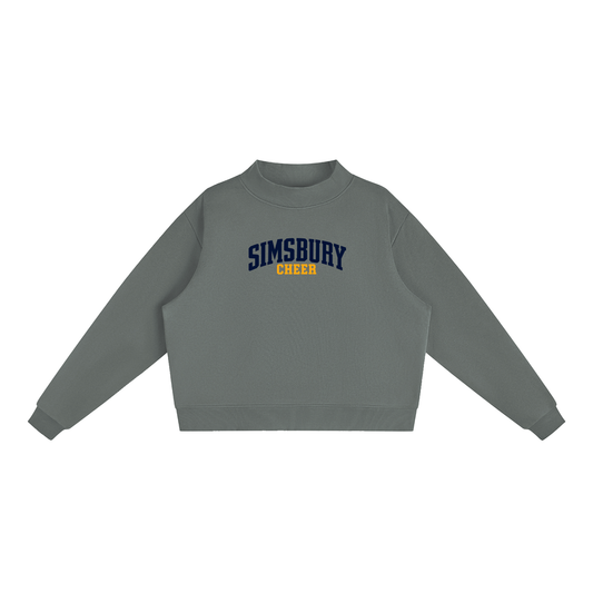 Essential Fleece Mock-Neck Crew Sweatshirt