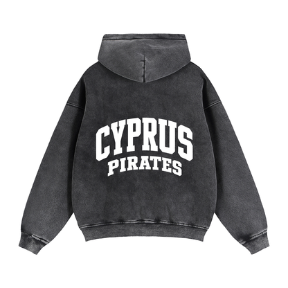 Basic 2 White Cyprus Zip-Through Boxy Fleece Hoodie