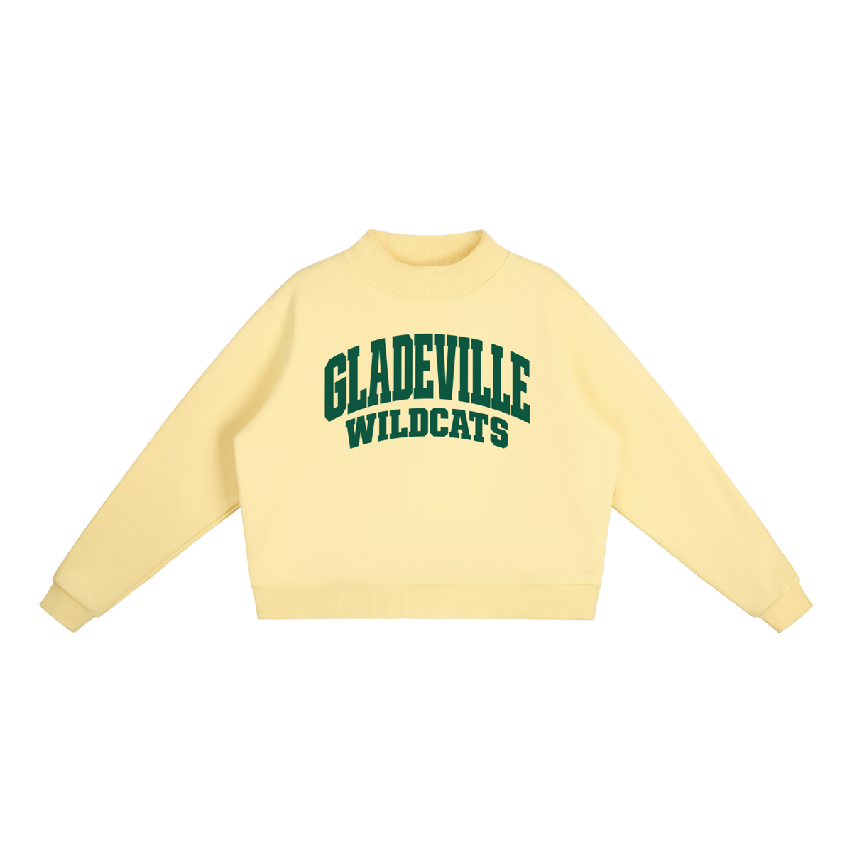 Basic 2 Gladeville Essential Fleece Mock-Neck Crew Sweatshirt (printed)