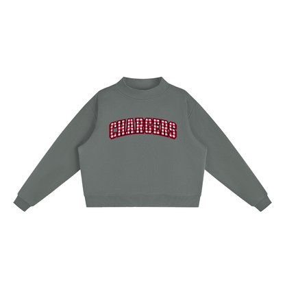 Gingham Chatfield Essential Fleece Mock-Neck Crew Sweatshirt (printed)