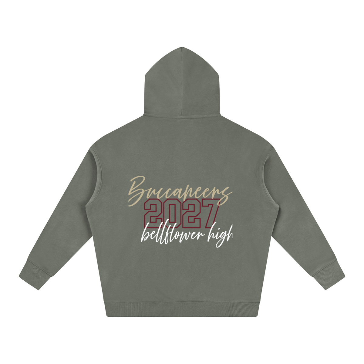 Cursive Front Bellflower Oversize Fleeced Hoodie