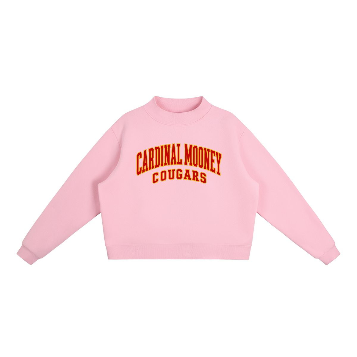 Basic 2 Cardinal Mooney Essential Fleece Mock-Neck Crew Sweatshirt