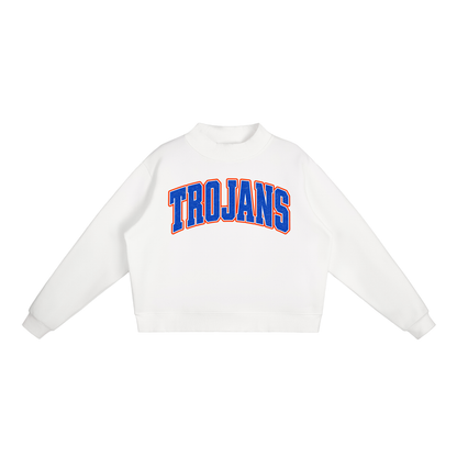 Essential Fleece Mock-Neck Crew Sweatshirt