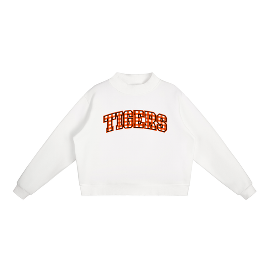 Gingham Meigs County Essential Fleece Mock-Neck Crew Sweatshirt (printed)