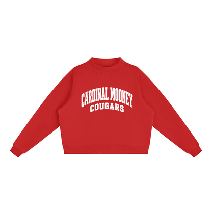 Basic 2 White Cardinal Mooney Essential Fleece Mock-Neck Crew Sweatshirt
