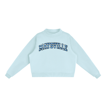 Striped Maysville Essential Fleece Mock-Neck Crew Sweatshirt