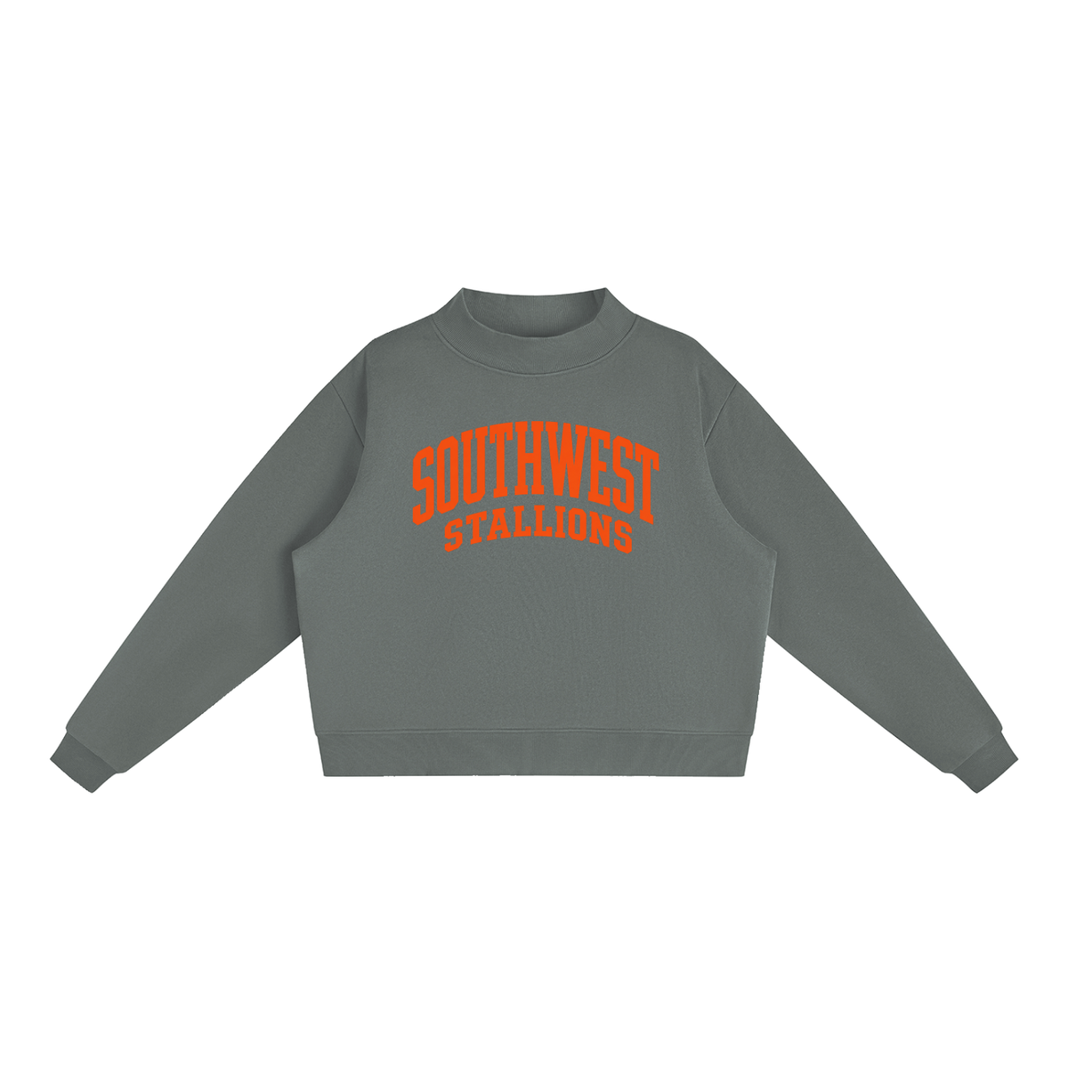 Essential Fleece Mock-Neck Crew Sweatshirt