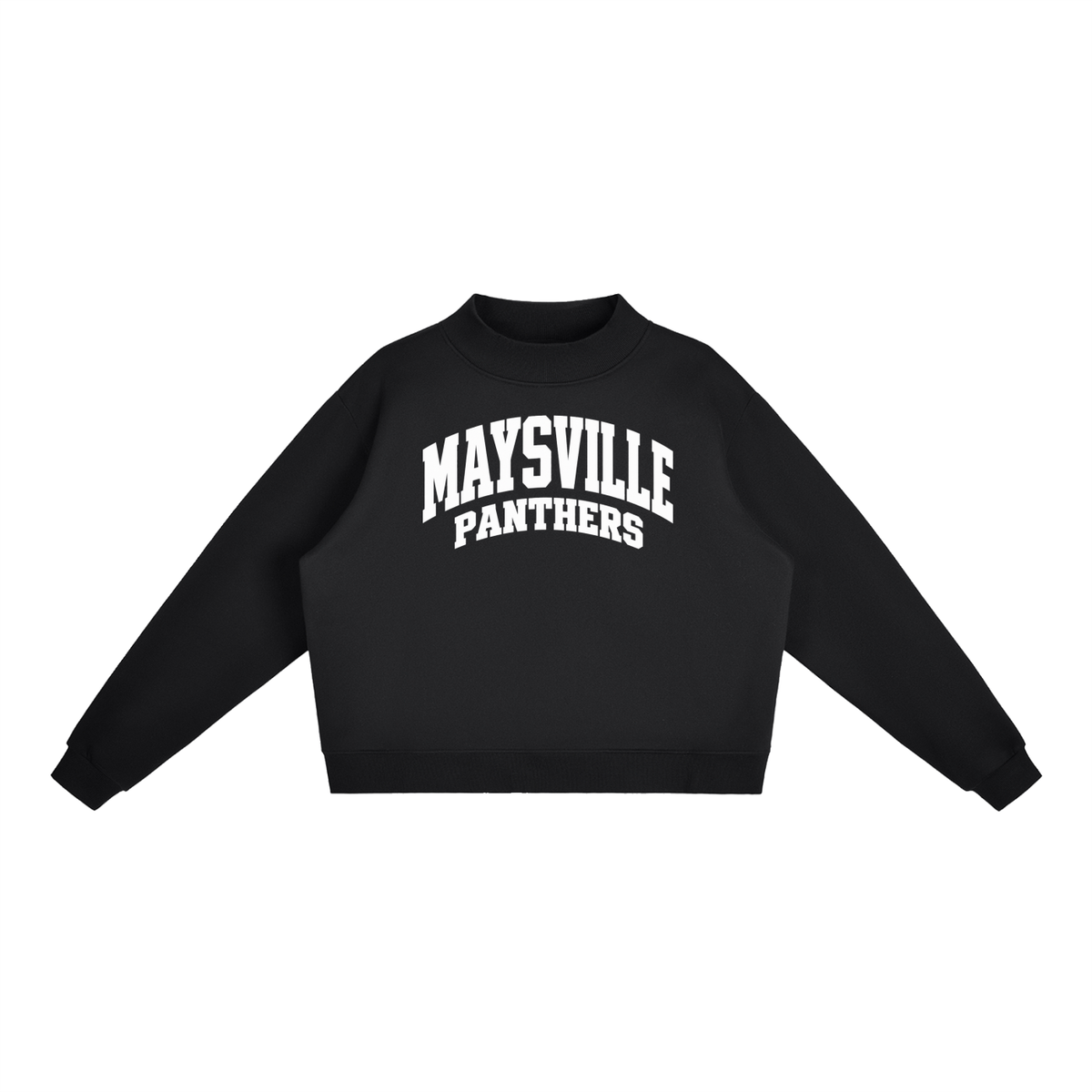 Basic 2 White Maysville Essential Fleece Mock-Neck Crew Sweatshirt (printed)