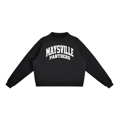 Basic 2 White Maysville Essential Fleece Mock-Neck Crew Sweatshirt (printed)