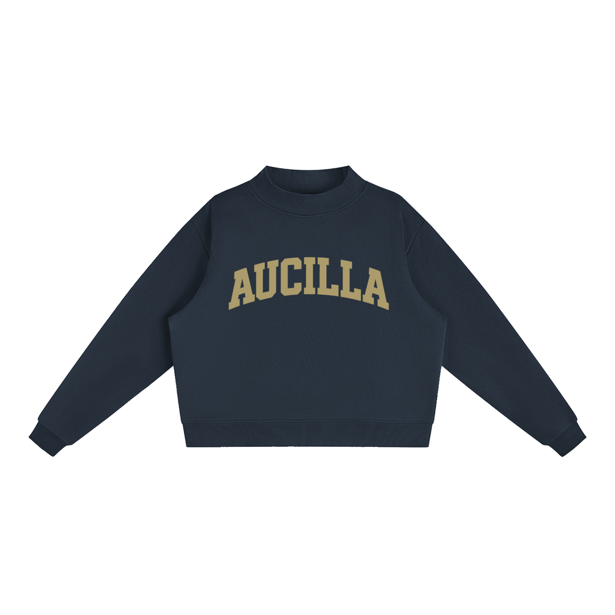Essential Fleece Mock-Neck Crew Sweatshirt