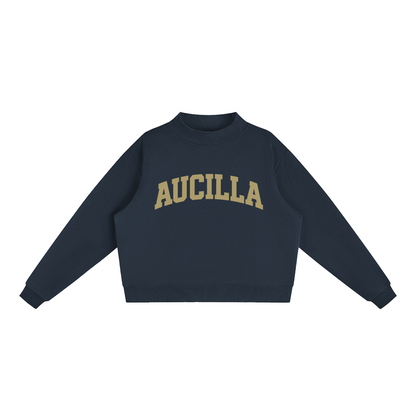 Essential Fleece Mock-Neck Crew Sweatshirt
