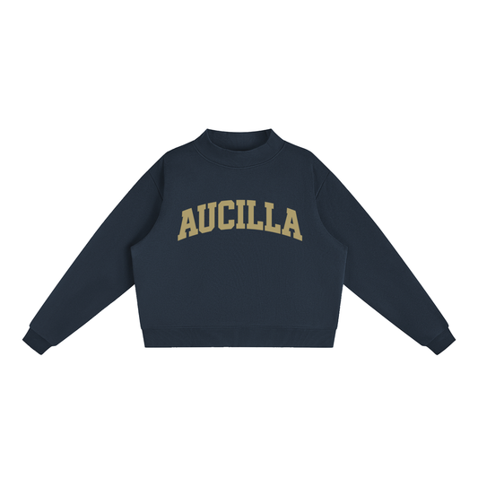 Essential Fleece Mock-Neck Crew Sweatshirt
