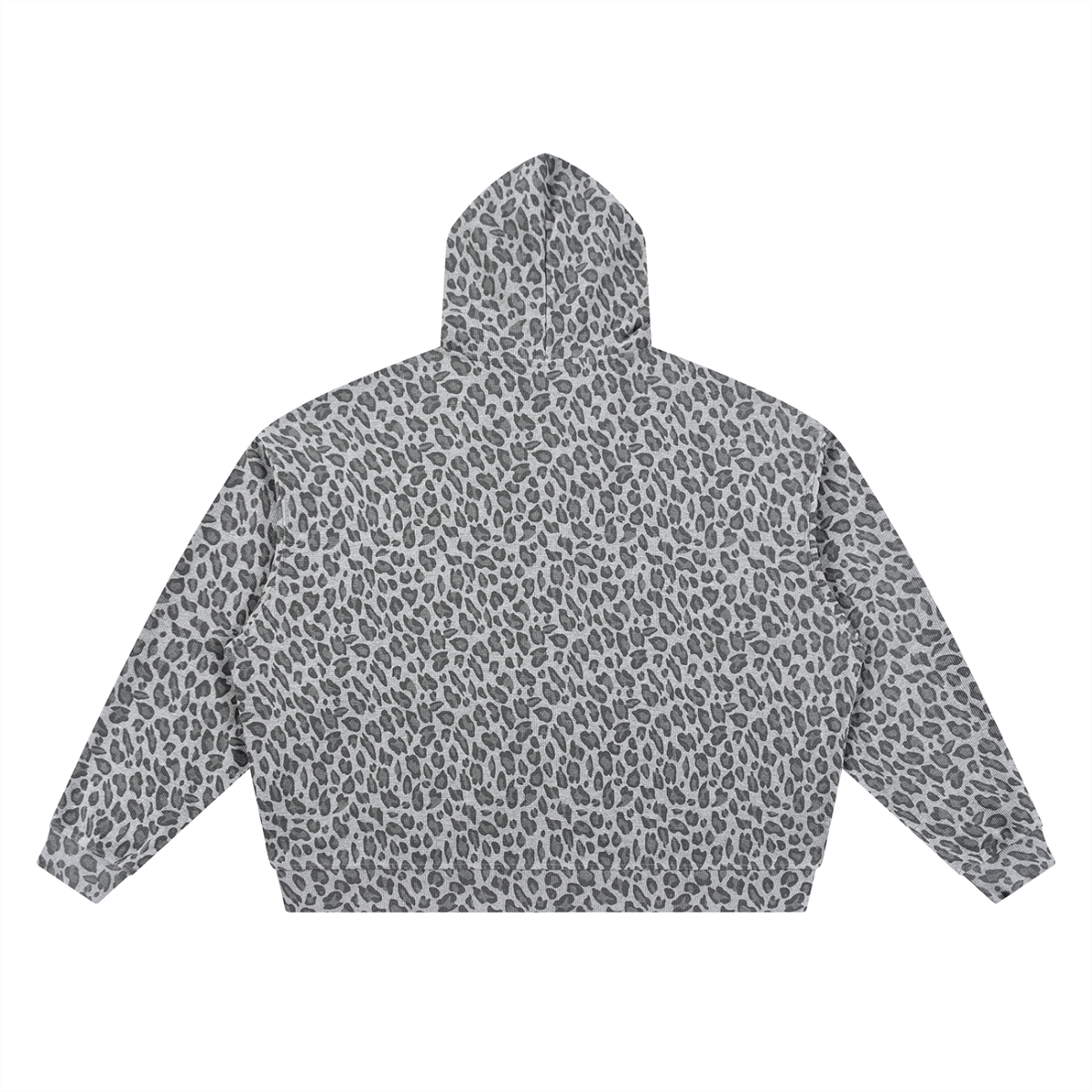 FICTH Unisex Leopard Print Waffle Full Zip Hoodie