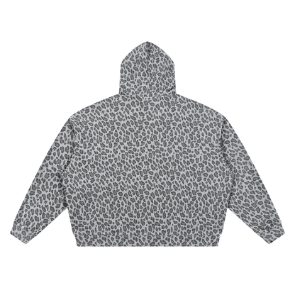 FICTH Unisex Leopard Print Waffle Full Zip Hoodie