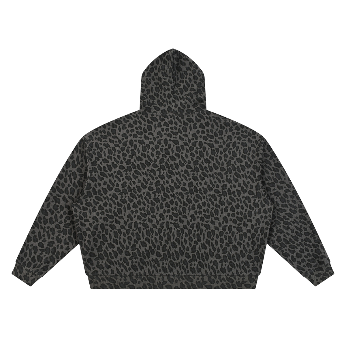 FICTH Unisex Leopard Print Waffle Full Zip Hoodie