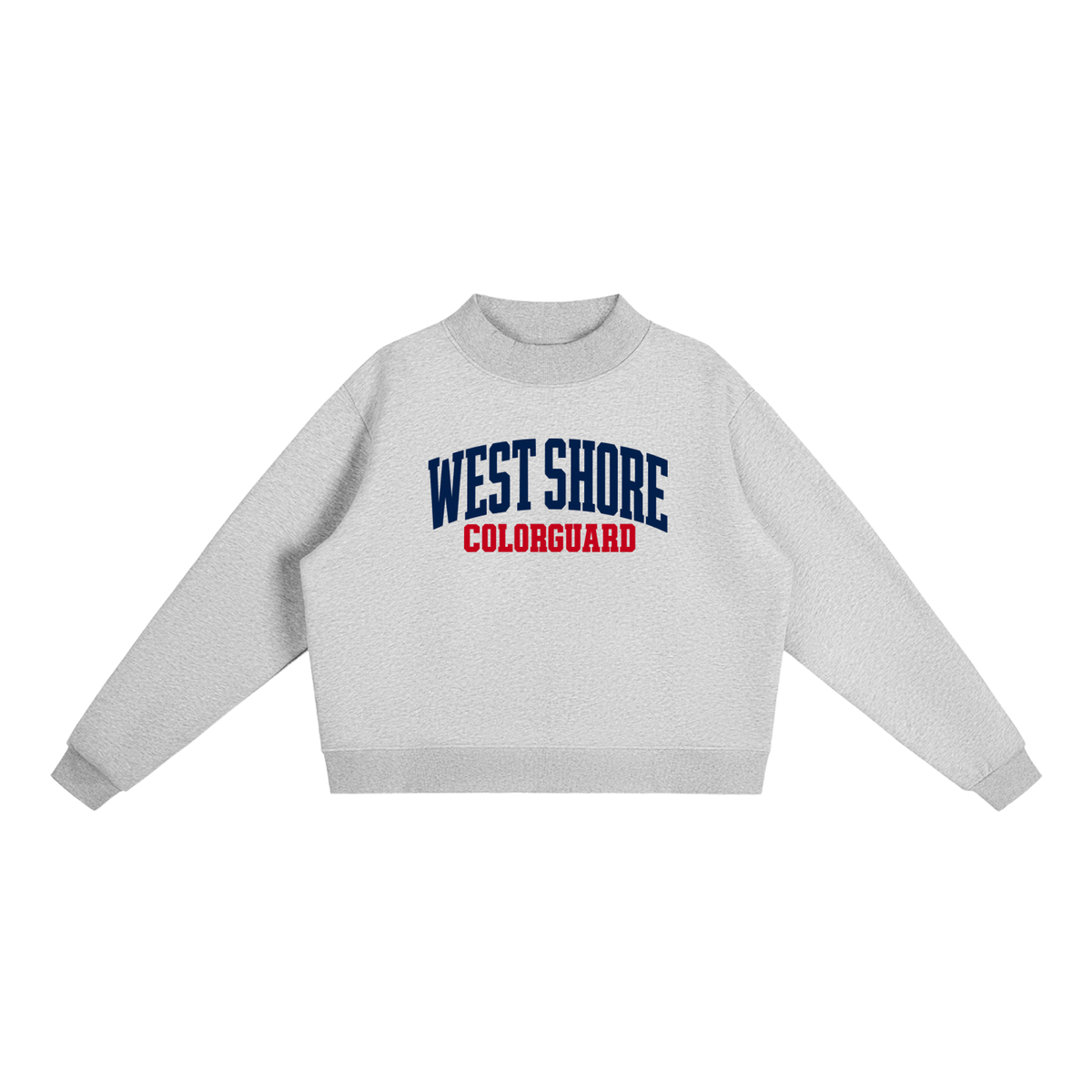 Basic 1 West Shore Essential Fleece Mock-Neck Crew Sweatshirt (printed)