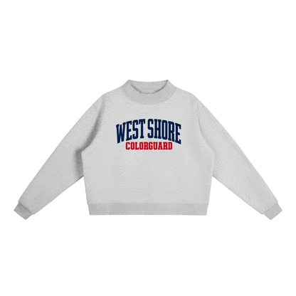 Basic 1 West Shore Essential Fleece Mock-Neck Crew Sweatshirt (printed)