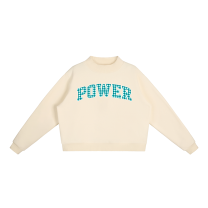 Essential Fleece Mock-Neck Crew Sweatshirt