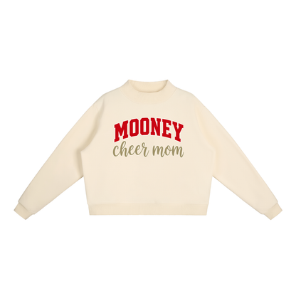 Cheer Mom Cardinal Mooney Essential Fleece Mock-Neck Crew Sweatshirt