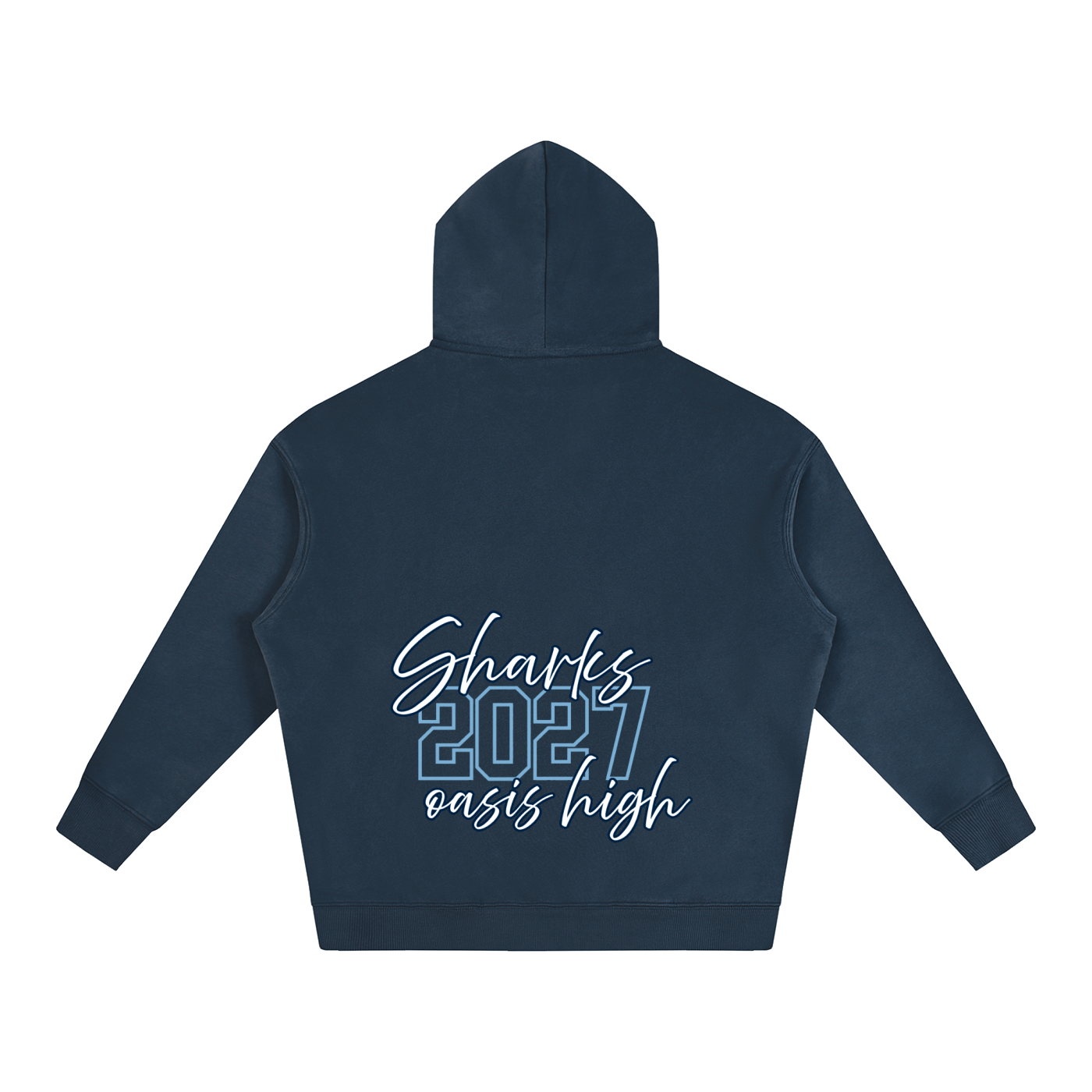 Cursive Front Oasis Oversize Fleeced Hoodie