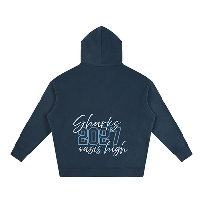 Cursive Front Oasis Oversize Fleeced Hoodie