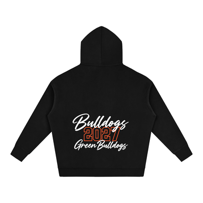 Cursive Front Green Bulldogs Oversize Fleeced Hoodie