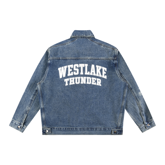 Vintage Wash Zip Up Denim Jacket