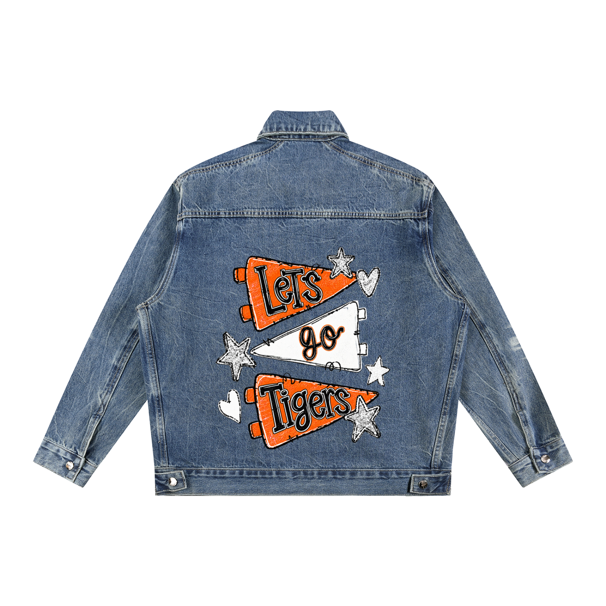 Lets Go Rock Springs Vintage Wash Zip Up Denim Jacket