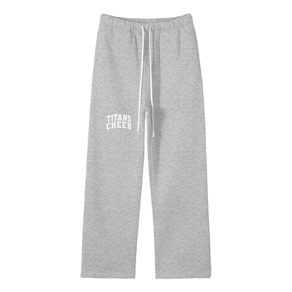 Unisex Solid Color Fleece Straight Leg Pants